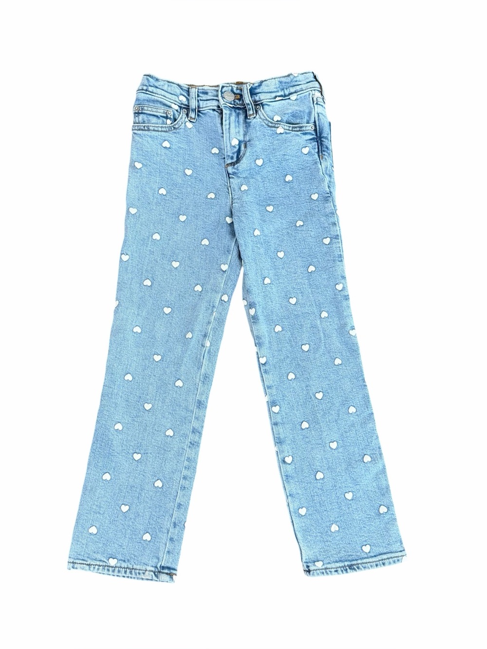Crewcuts (8y) Heart Print Straight Jeans
